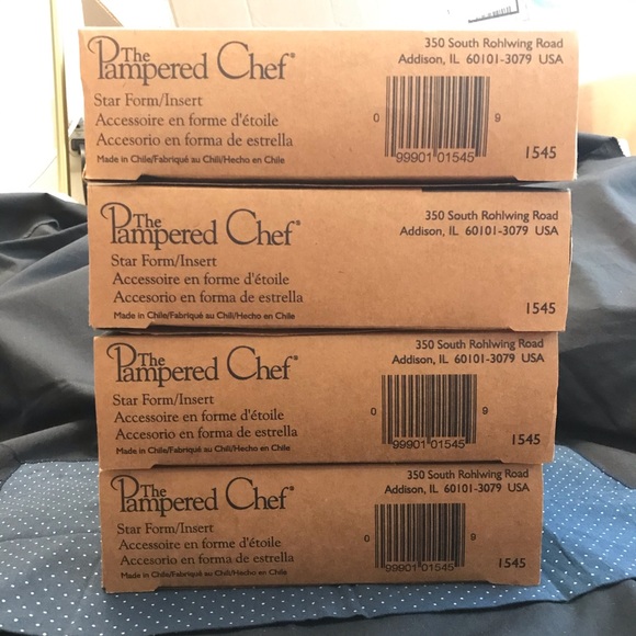 Pampered Chef Set of 4 Star Form/Insert/Mold New - Picture 2 of 6